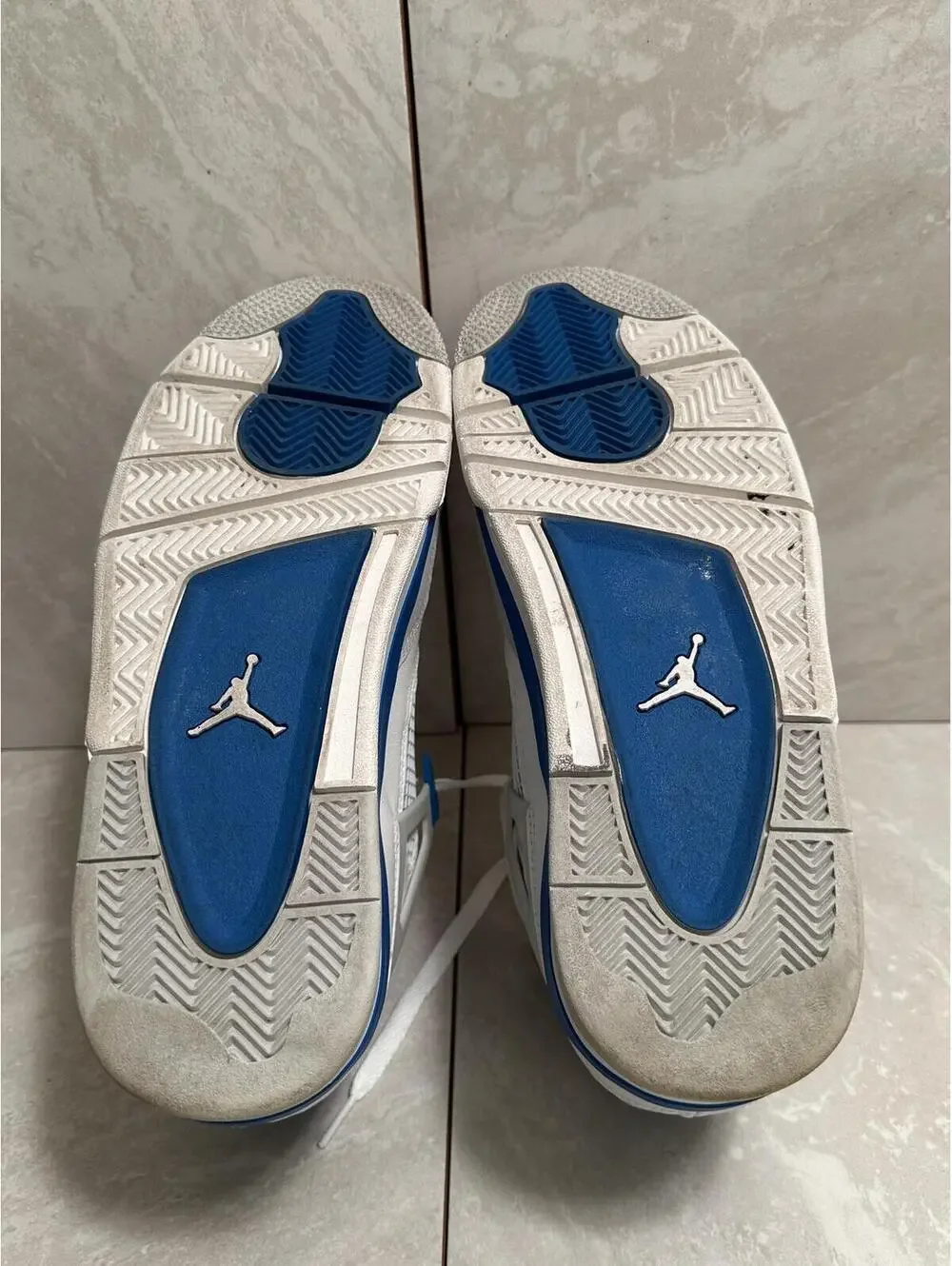 Nike Air Jordan 4 Retro White Military Blue Men's 9 sneakers Style 308497-105